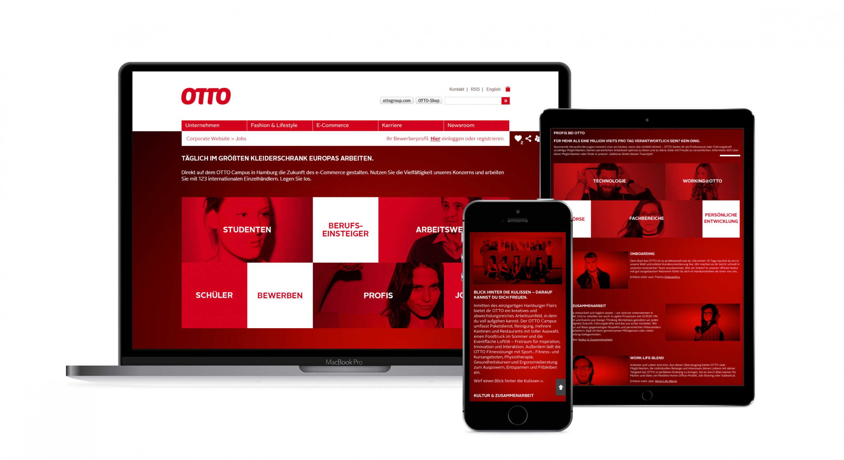 Otto Karriere-Plattform, Startseite